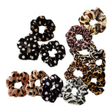 Max Women Velvet Hair Scrunchie Leopard Ponytail Holder Elastic Hair Bands Ropes
