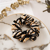 Max Women Velvet Hair Scrunchie Leopard Ponytail Holder Elastic Hair Bands Ropes