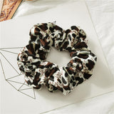 Max Women Velvet Hair Scrunchie Leopard Ponytail Holder Elastic Hair Bands Ropes