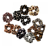 Max Women Velvet Hair Scrunchie Leopard Ponytail Holder Elastic Hair Bands Ropes