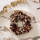 Max Women Velvet Hair Scrunchie Leopard Ponytail Holder Elastic Hair Bands Ropes