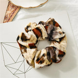 Max Women Velvet Hair Scrunchie Leopard Ponytail Holder Elastic Hair Bands Ropes