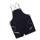 Max Women Mens Black Denim Apron Adjustable Jean Kitchen Apron with Pocket