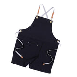 Max Women Mens Black Denim Apron Adjustable Jean Kitchen Apron with Pocket