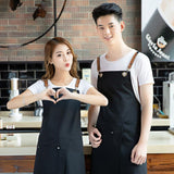Max Women Mens Black Denim Apron Adjustable Jean Kitchen Apron with Pocket