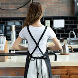 Max Women Mens Black Denim Apron Adjustable Jean Kitchen Apron with Pocket