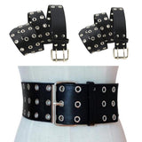 Max Maxb Womens Waist Belt Plus Stretchy Metal Buckle Wide Waistband Cinch Belt Black 3.8cm Wide