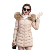 Maxbell Winter Women Down Cotton Parka Long Fur Collar Hooded Coat Jacket M-6XL XL