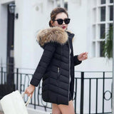 Maxbell Women Midi Faux Fur Collar Down Jacket Coat XXXL