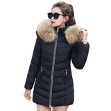 Maxbell Women Midi Faux Fur Collar Down Jacket Coat XXXL
