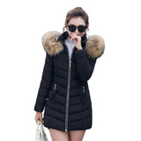 Maxbell Women Midi Faux Fur Collar Down Jacket Coat XXXL