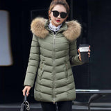 Maxbell Women Mid-Length Down Coat Collar Hood Ultralight Quilted Jacket Outwear XL