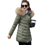 Maxbell Women Mid-Length Down Coat Collar Hood Ultralight Quilted Jacket Outwear XL