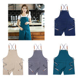 Max Canvas Apron with Pockets Cafe Kitchen Cooking Painting Apron Bib Gray