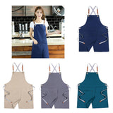 Max Canvas Apron with Pockets Cafe Kitchen Cooking Painting Apron Bib Gray