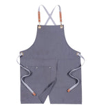 Max Canvas Apron with Pockets Cafe Kitchen Cooking Painting Apron Bib Gray