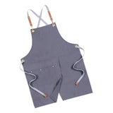 Max Canvas Apron with Pockets Cafe Kitchen Cooking Painting Apron Bib Gray