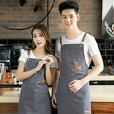 Max Canvas Apron with Pockets Cafe Kitchen Cooking Painting Apron Bib Gray