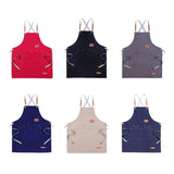 Max Unisex Canvas Apron with Pockets Cafe Kitchen Cooking Painting Apron Bib Red