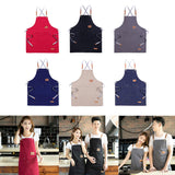 Max Unisex Canvas Apron with Pockets Cafe Kitchen Cooking Painting Apron Bib Red