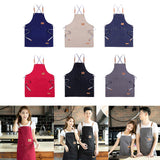 Max Unisex Canvas Apron with Pockets Cafe Kitchen Cooking Painting Apron Bib Red