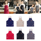 Max Unisex Canvas Apron with Pockets Cafe Kitchen Cooking Painting Apron Bib Red
