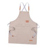 Max Unisex Canvas Apron with Pockets Cafe Kitchen Cooking Painting Apron Bib Khaki