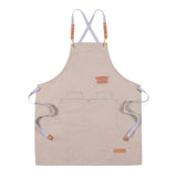 Max Unisex Canvas Apron with Pockets Cafe Kitchen Cooking Painting Apron Bib Khaki