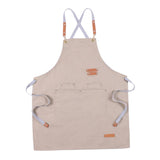 Max Unisex Canvas Apron with Pockets Cafe Kitchen Cooking Painting Apron Bib Khaki