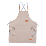 Max Unisex Canvas Apron with Pockets Cafe Kitchen Cooking Painting Apron Bib Khaki
