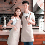 Max Unisex Canvas Apron with Pockets Cafe Kitchen Cooking Painting Apron Bib Khaki
