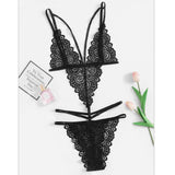 Maxbell Women Sexy Lace Bikini Bra Panty Thong Underwear Suit Lingerie Backless XL