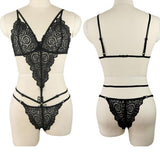 Maxbell Women Sexy Lace Bikini Bra Panty Thong Underwear Suit Lingerie Backless XL