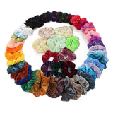 Wholesale 53pcs Colorful Hair Scrunchies Hair Band Lady Soft Ponytail Holder