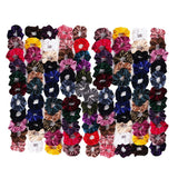 100Lot Women Girl Scrunchies Assorted Velvet Hairband Stretchy Hair Rope Tie