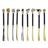 Max Metal Shoehorn Flexible Long Handle Shoehorn Lifter Wood Handle Crystal Ball
