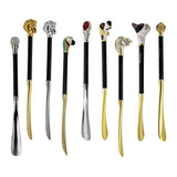 Max Metal Shoehorn Flexible Long Handle Shoehorn Lifter Wood Handle Crystal Ball