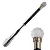 Max Metal Shoehorn Flexible Long Handle Shoehorn Lifter Wood Handle Crystal Ball