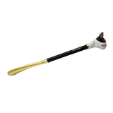 Max Metal Shoehorn Flexible Long Handle Shoehorn Lifter Wood Handle Bulldog