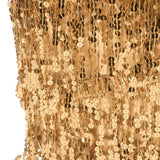 Maxbell Women Latin Ballroom Dance Costume Sequins Tassel Slip Dress Gold