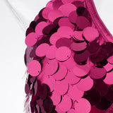 Maxbell Women Latin Ballroom Dance Costume Sequins Tassel Slip Dress Rose Red