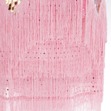 Maxbell Women's Strap Latin Dance Dress Sequin Tassel Rhythm Ballroom Skirt Pink