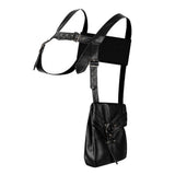 Max Goth Rock Steampunk Punk Rivet Waist Bag Motorcycle Messenger Pack Black