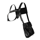 Max Goth Rock Steampunk Punk Rivet Waist Bag Motorcycle Messenger Pack Black