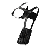 Max Goth Rock Steampunk Punk Rivet Waist Bag Motorcycle Messenger Pack Black