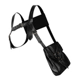 Max Goth Rock Steampunk Punk Rivet Waist Bag Motorcycle Messenger Pack Black