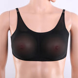 Max Pocket Bra Top Silicone Fake Boobs for Mastectomy Brassiere Black C