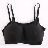 Max Pocket Bra Top Silicone Fake Boobs for Mastectomy Brassiere Black C