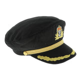 Max Maxb Adult Kid Captain Yacht Hat Sailor Hat Cosplay Party Cap Costume Black Adult