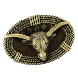 Max Maxb 3D Cow Head Retro Belt Buckle Metal Western Cowboy Jewelry Horse Bronze